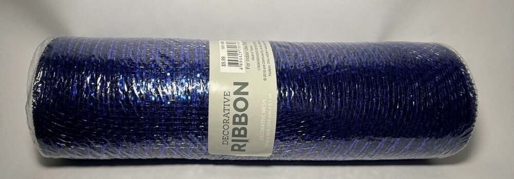 21" Metallic Poly Deco Mesh: Metallic Navy & Royal,